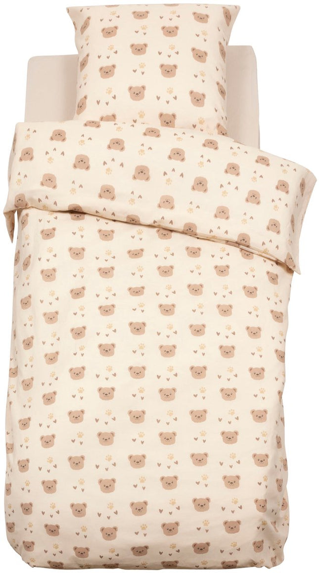 Atmosphera Kids Billie Dekbedovertrek set met 1 kussensloop 140x200cm/65x65cm beer