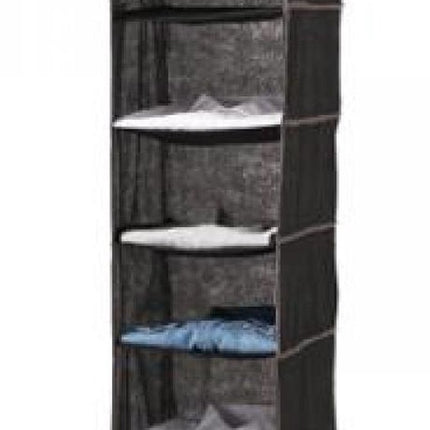 5Five kast organizer - hangend - 6 vakken - 30 x 30 x 120 cm - zwart
