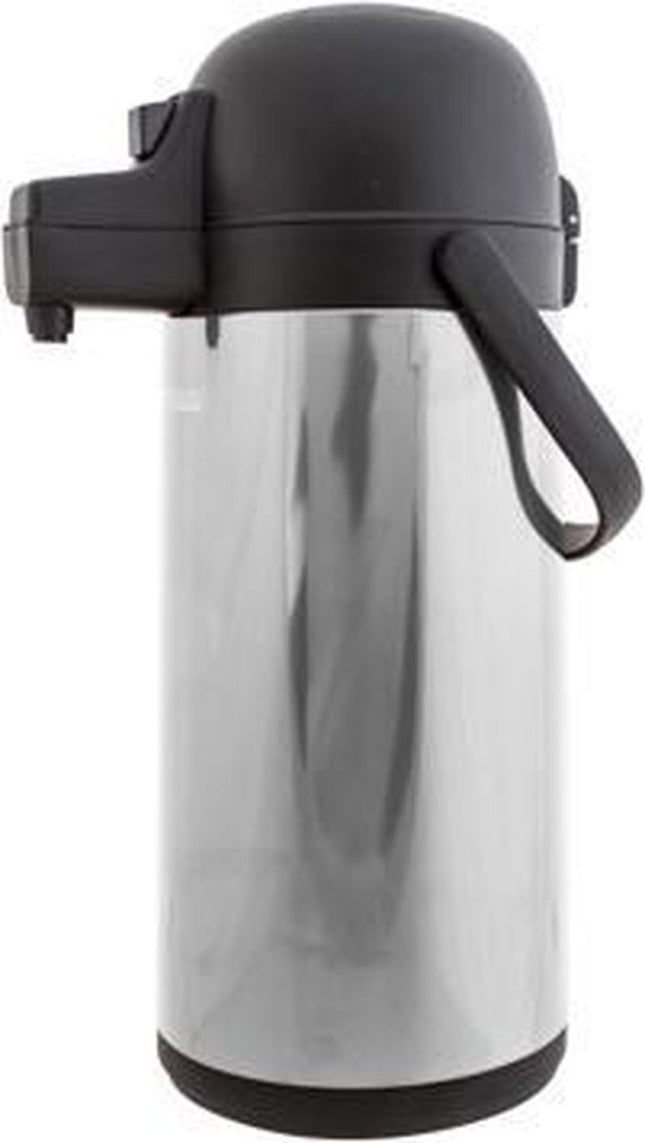 Thermos Pomp thermoskan met drukknop - 1,9 liter - Zilverkleurig