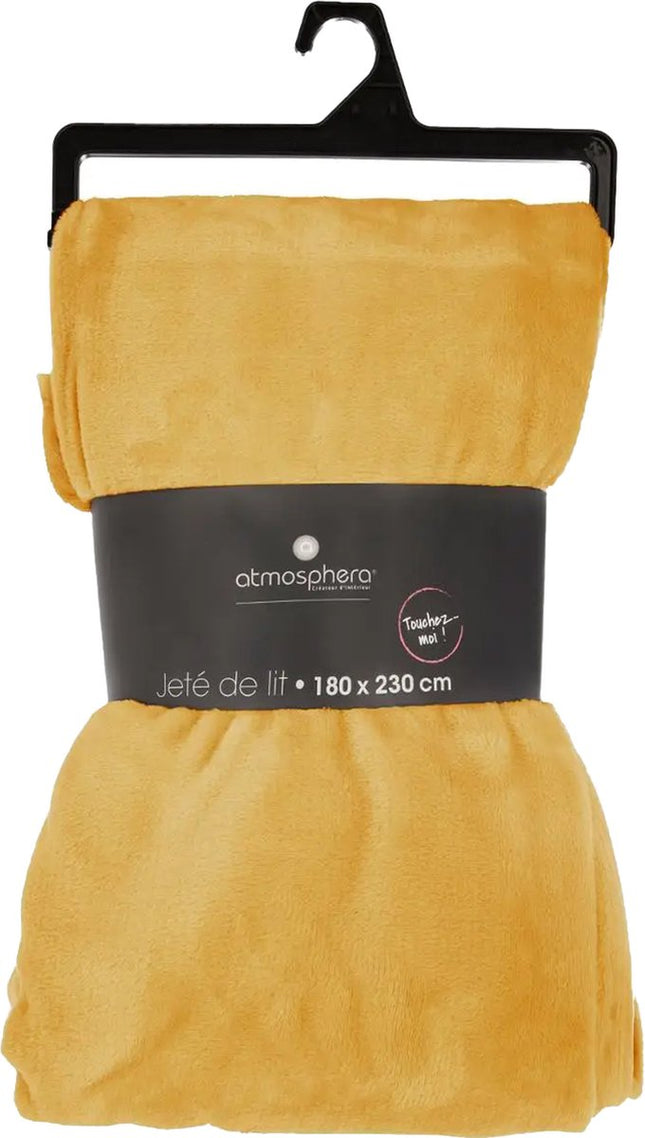 Gele Flanellen fleecedeken/plaid 180x230 cm - 250g/m²