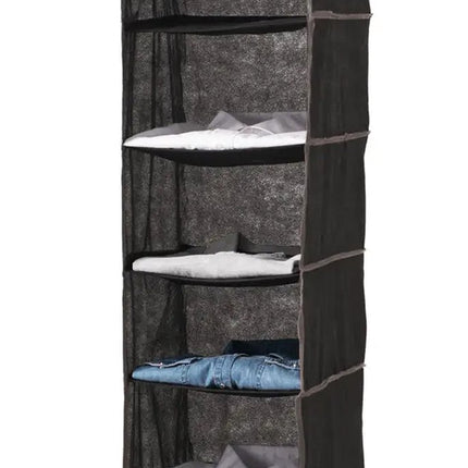 5Five kast organizer - hangend - 6 vakken - 30 x 30 x 120 cm - zwart