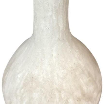 Handgemaakte Witte Keramieken Vaas 32 cm - Mat Aardewerk Vaas - Decoratieve Bloemenvaas - Bloemenhouder -