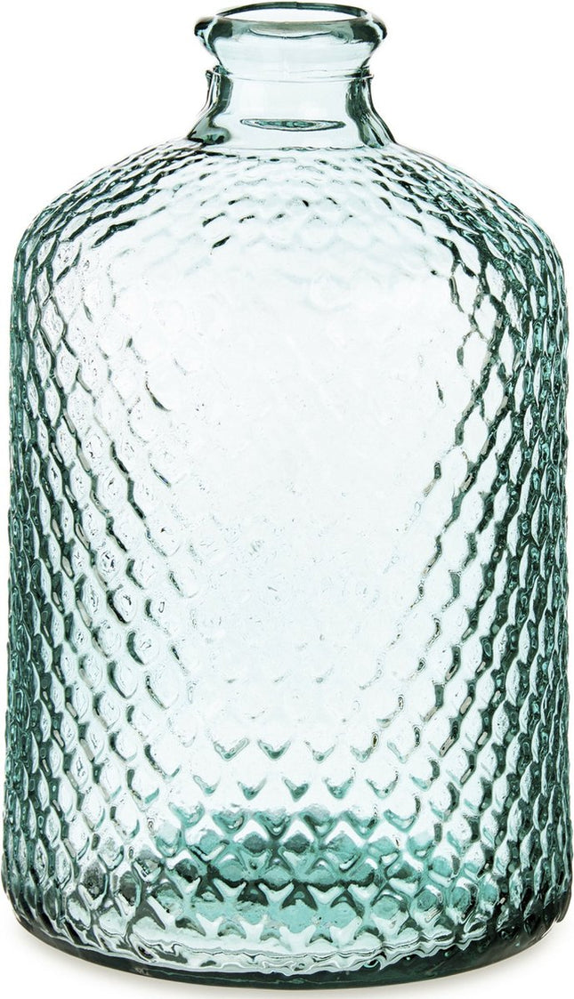 Giftdecor Bloemenvaas Scubs - transparant - gerecycled eco glas - 18 x 31 cm