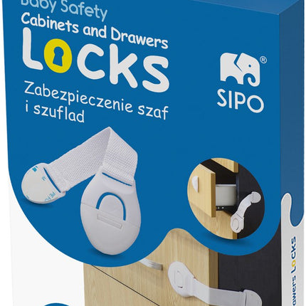 SIPO Kastbeveiliging - 10-delig Set Kinderveiligheid voor Kasten en Lades - Met Kliksysteem en Tape - SBS-216 - Baby en Kinder beveiliging tegen kasten en lades