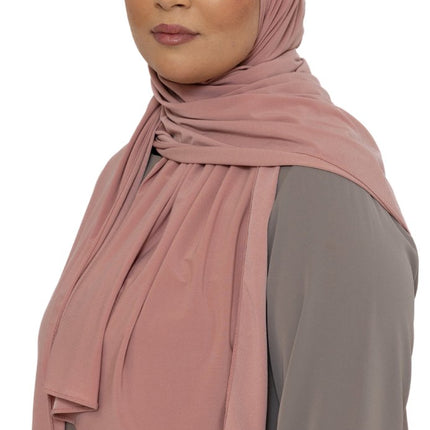 Jersey Hoofddoek - Hijab - Sjaal - Turban - Dames Hoofddoek - Islamitisch Hoofddeksel - 70x180 cm - Kleur Zalmrose