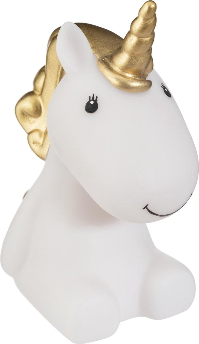 Atmosphera Nachtlampje LED - Unicorn XL - goud - kunststof - 27 x 15 x 30 cm - kinderkamer