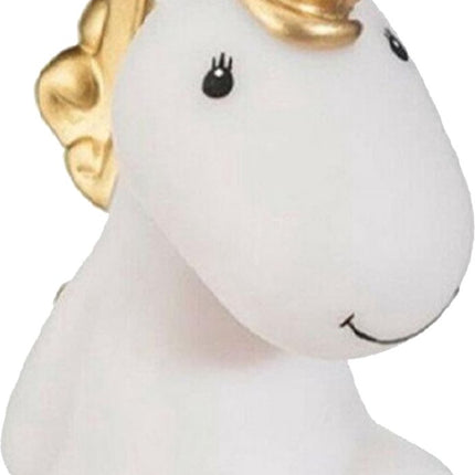 Atmosphera Nachtlampje LED - Unicorn - goud - kunststof - 12 x 7 x 13.5 cm - kinderkamer
