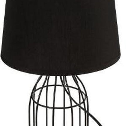 Atmosphera Créateur d'intérieur® Lamp draadstaal zwart met stoffen zwarte lampenkap