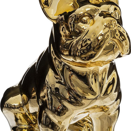 Atmosphera Bulldog beeld - Goud - Decoratie - Sierbeeld - Steengoud - H22 cm