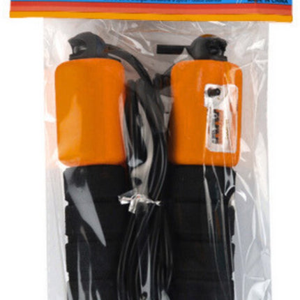 Springtouw met Sprongenteller - Instelbaar Fitness Springtouw 280 cm - Zwart en Oranje - Voor Cardio, Vetverbranding en Conditie - Springtouw met Teller - Jumpteller
