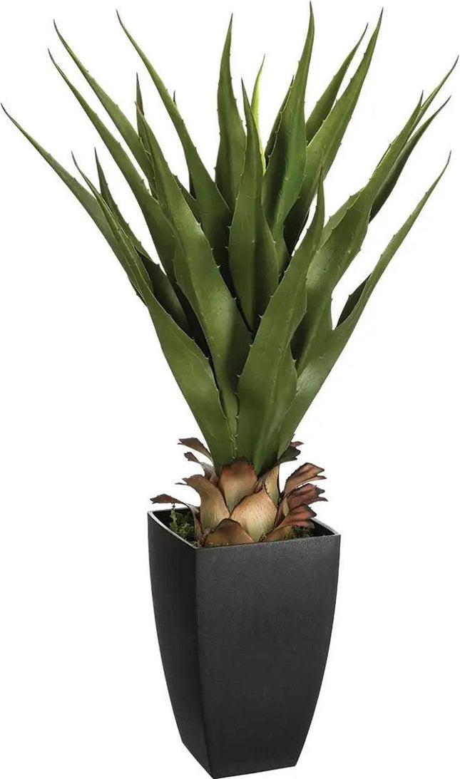 Atmosphera Agave Rect kunstplant in pot van cement 73 cm - Nepplanten - woestijn plant