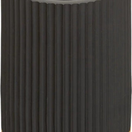 WC-/toiletborstel met houder rond zwart polyresin/steen 40 cm