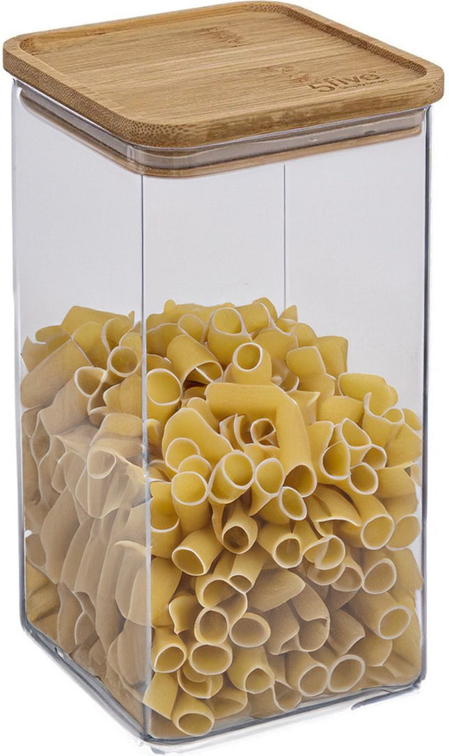 5Five - Keuken voorraadpot - Berlino - kunststof/bamboe - 1500 ml