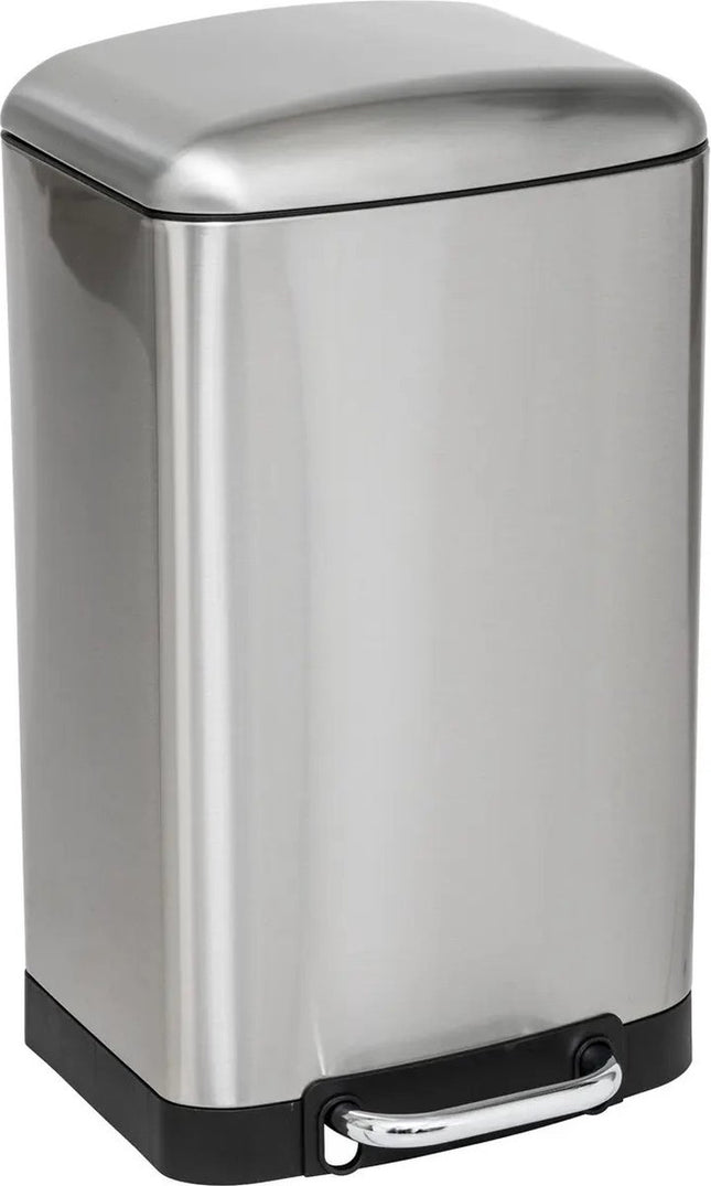5Five Prullenbak/pedaalemmer - zilver - metaal - 20 liter - 30 x 30 x 53 cm - keuken vuilnisemmers