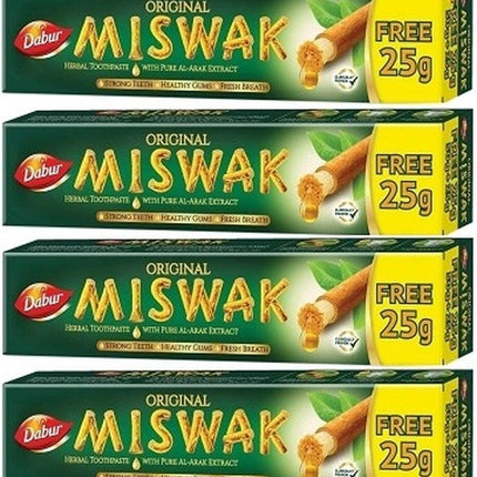 6x Dabur miswak tandpasta 50g+25g (zonder fluoride)