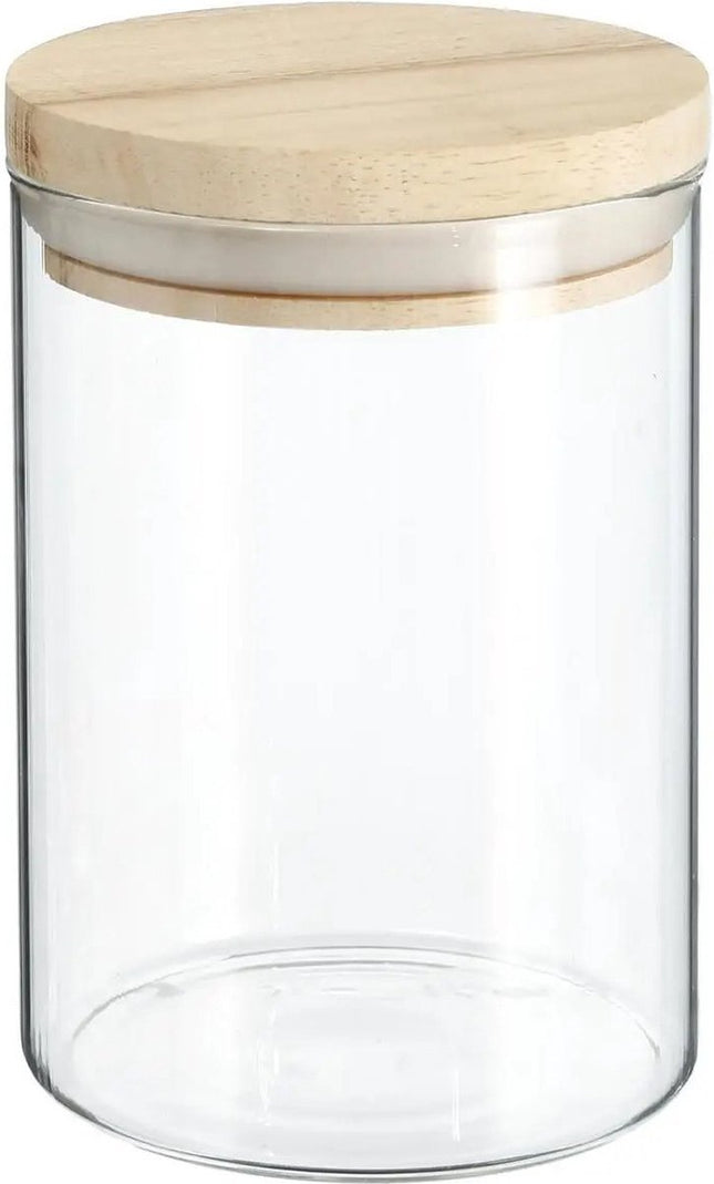 Secret de Gourmet Voorraadbus - voorraadpot - 600 ml - glas - met houten deksel - voedsel - keuken
