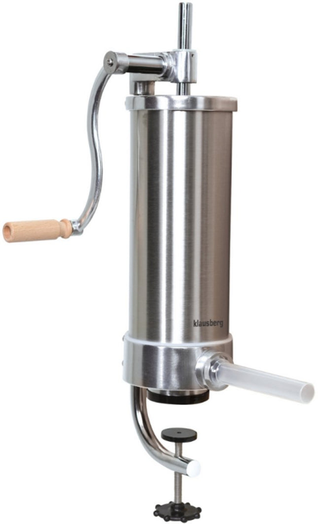 Klausberg KB-7926 Verticale Worstvuller | 3 kg Capaciteit | RVS | Met 4 Vullers | Vleesvuller | Worstmaker