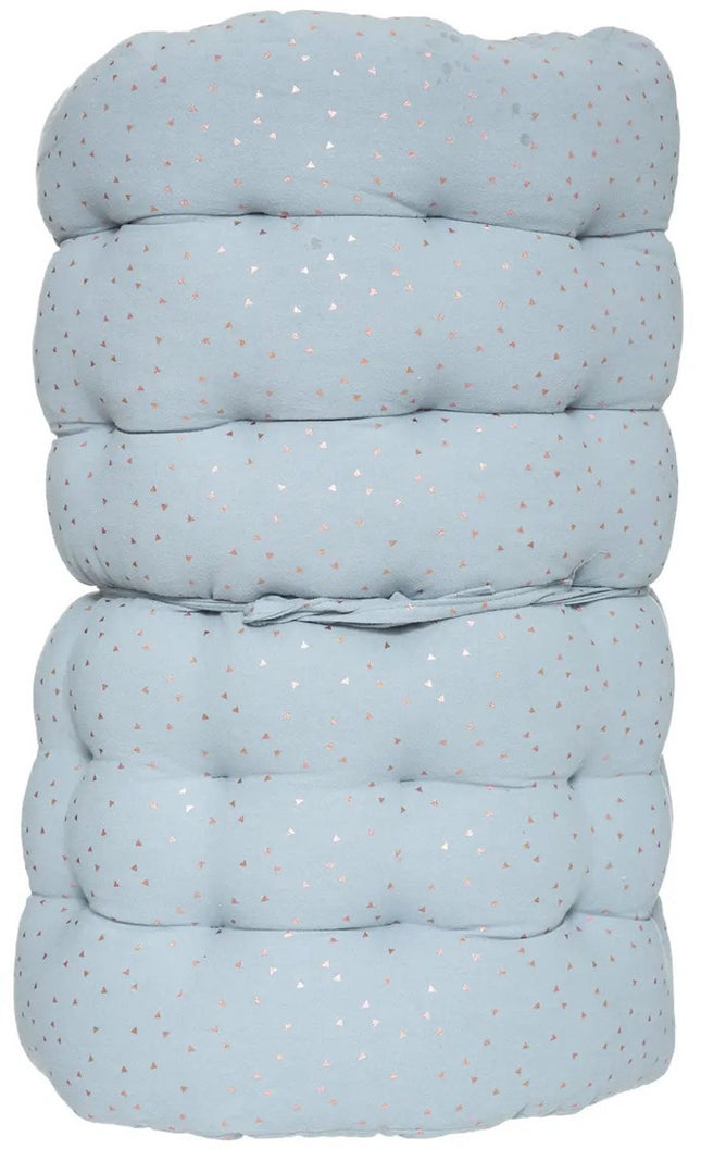 Atmosphera Vloerkussen Matras - blauw - polyester/katoen - 120 x 60 x 5 cm - Extra lang - spelen - gamen - relaxen - oefeningen