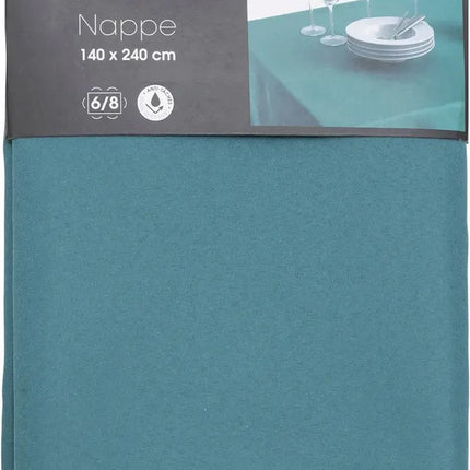 Atmosphera Tafelkleed - 240 x 140 cm - petrol blauw - Eettafel tafellakens - polyester