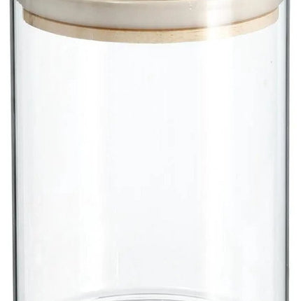 Secret de Gourmet Voorraadbus - 4x stuks - voorraadpot - 600 ml - glas - met houten deksel - voedsel - keuken