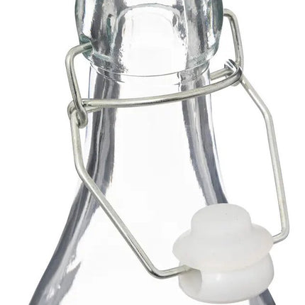 5Five Beugelfles/weckfles - glas - transparant - luchtdicht - 1 liter - waterfles - limonade