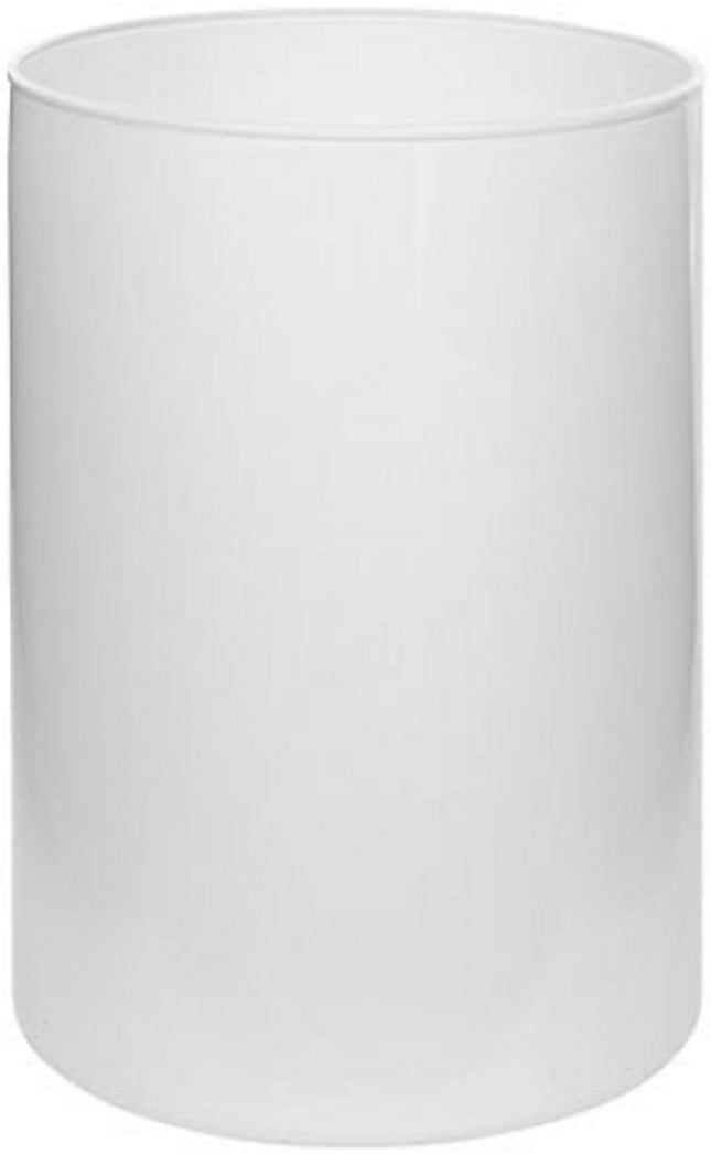 Lidy Glazen Vaas 20 cm - Wit - Diameter 14 cm - Woondecoratie - Bloemenvaas - Doorzichtig - Glas - Blanc