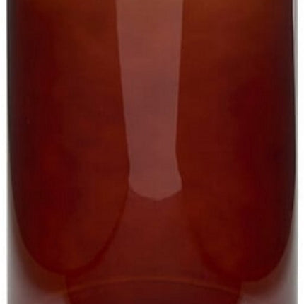 Lidy Glazen Vaas 20 cm - Amber Bruin - Diameter 14 cm - Woondecoratie - Bloemenvaas - Doorzichtig - Glas
