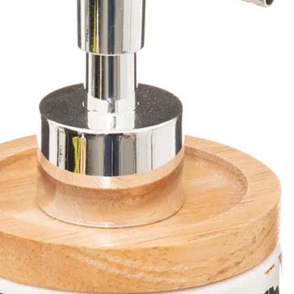 5five Zeeppompje/zeepdispenser - Palawan - wit/zilver - 280 ml - badkamer - keuken - toilet - polyresin kunststeen