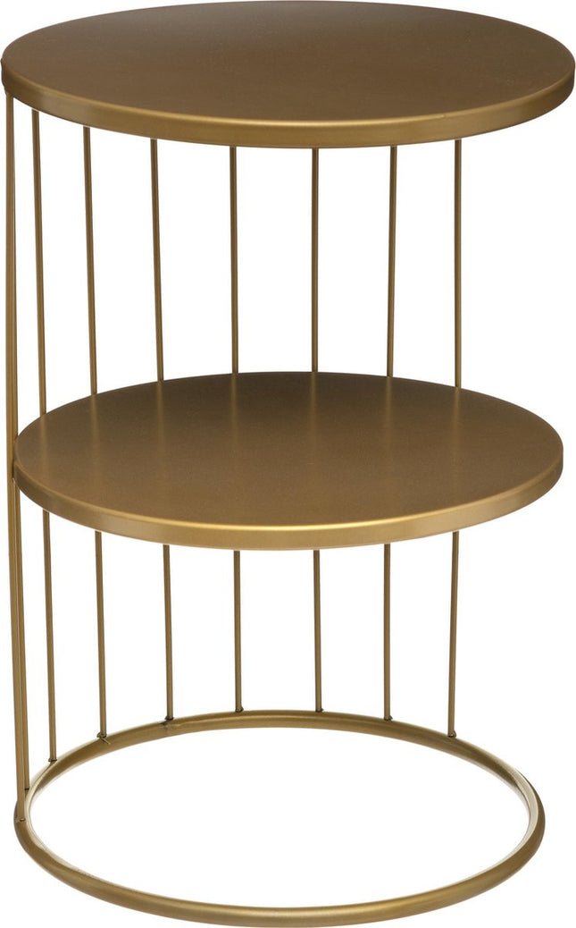 Atmosphera Bijzettafel/Salontafel Kobu - goud - metaal - rond - salontafels industrieel