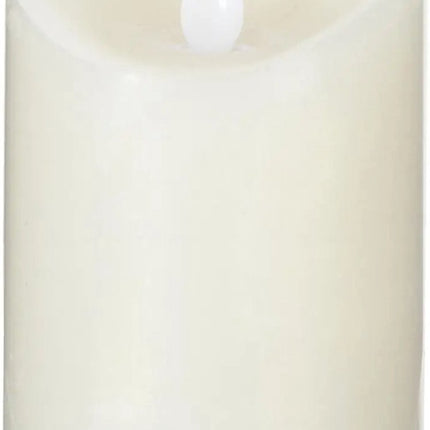 Atmosphera Led stompkaars - 1x stuks - Warm licht - Wit - 10 x 14,5 cm