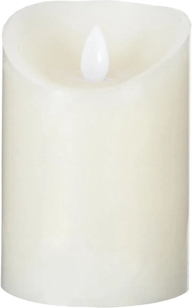 Atmosphera Led stompkaars - 1x stuks - Warm licht - Wit - 10 x 14,5 cm