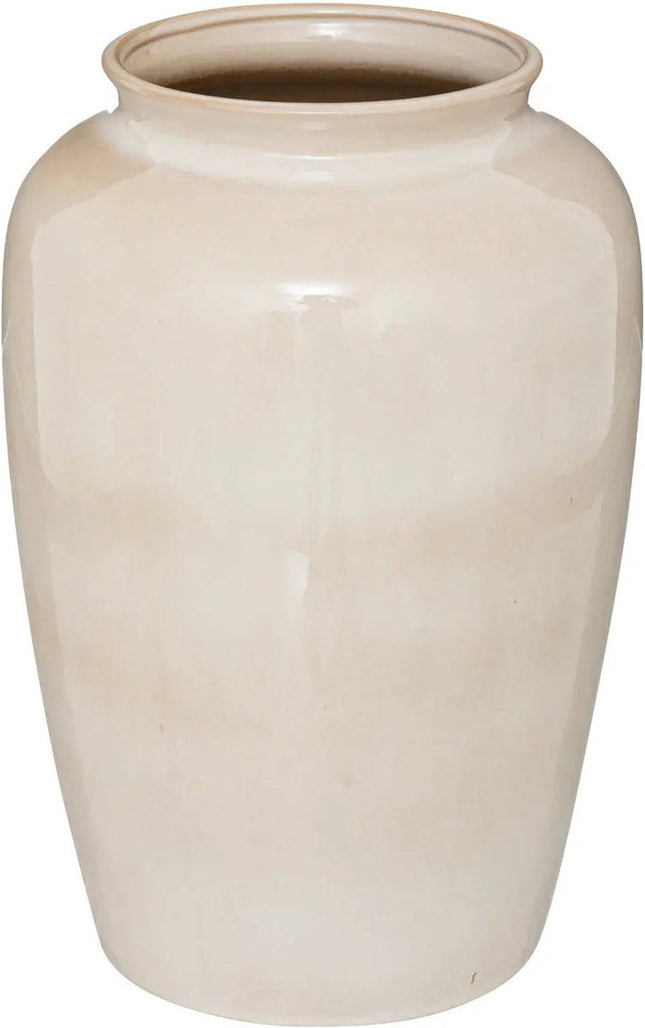 Atmosphera Bloemenvaas Dune - beige - keramiek - 20 x 29 cm - vazen - Mediterane sfeer