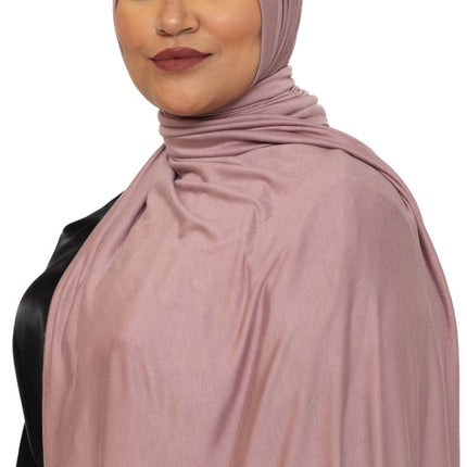 Katoen Stretch Hoofddoek - Hijab - Sjaal - Turban - Dames Hoofddoek - Islamitisch Hoofddeksel - 60x170 cm - Kleur Lichtvioletrood