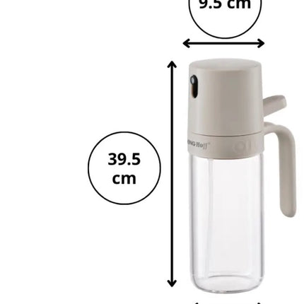 KINGHOFF KH-2005 Oliespray 250 ml – RVS & Glas Olie- en Azijnsprayer – Fijn Vernevelende Olie Sprayer – Beige