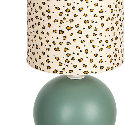 Atmosphera Kids Tafellamp Timéo bolvormig Ø13x25cm - E14 niet inbegrepen - Luipaard/Groen