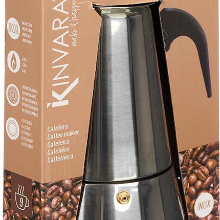 Kinvara Percolator Italiaans koffiezetapparaat - staal - zilver - 9kopjes - Koffiezetter