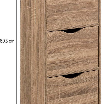 Kastje op Wielen 3 Lades Cavalier Hout