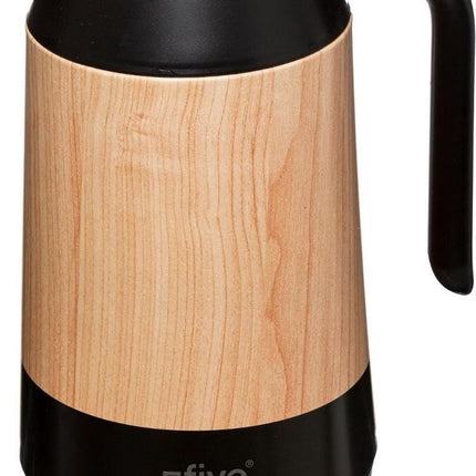 Koffie/thee thermoskan/isoleerkan 1 liter houtlook - Isoleerkannen voor warme / koude dranken