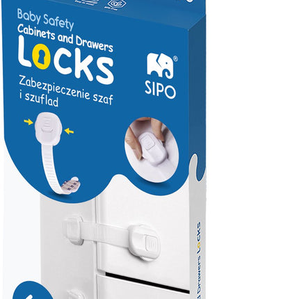 SIPO Kastbeveiliging - 6-delig Set Regelbare Sluiting voor Kasten en Lades - Kinderveiligheid - SBS-218 - Babyslot - Kinderslot - Kastslot voor Kinderen - Verstelbaar 8 tot 19.3cm
