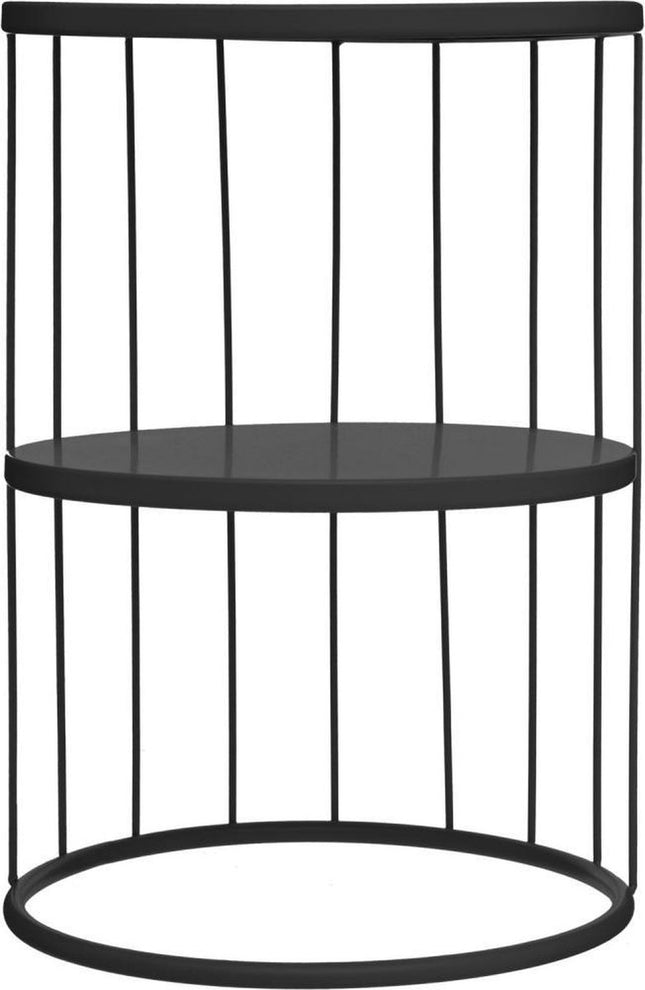 Atmosphera Kobu design bijzettafel - Salontafel - L. 36 x B. 36 x H. 52 cm - Zwart - Bijzettafel