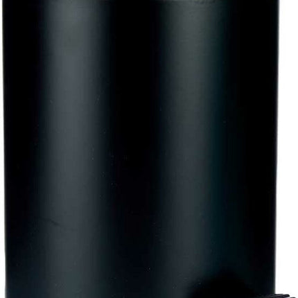 Berilo Prullenbak/pedaalemmer - zwart - 3 liter - metaal/bamboe - 17 x 23,5 cm