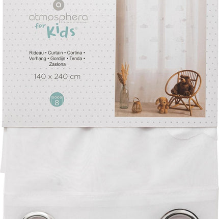 Atmosphera Kids Gordijn Wolken doorzichtig 140x240cm - Wit