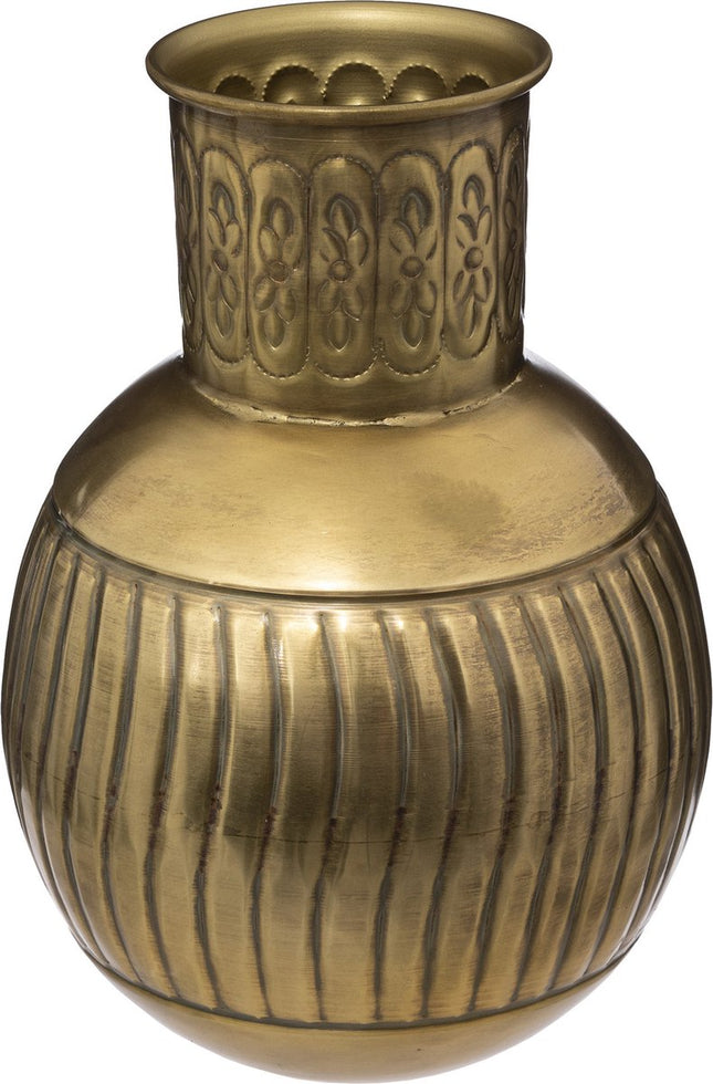 Atmosphera Bloemenvaas 1001 nacht stijl - metaal - 31 x 22 cm - goud