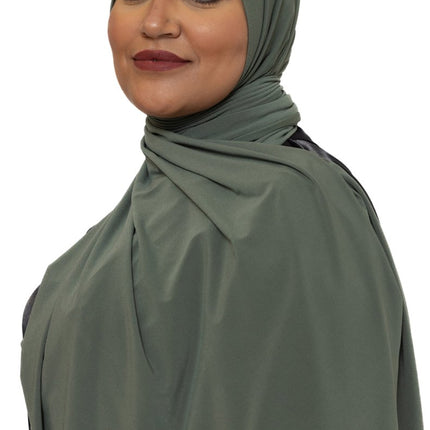 Jersey Hoofddoek - Hijab - Sjaal - Turban - Dames Hoofddoek - Islamitisch Hoofddeksel - 70x180 cm - Kleur Bleekgroen