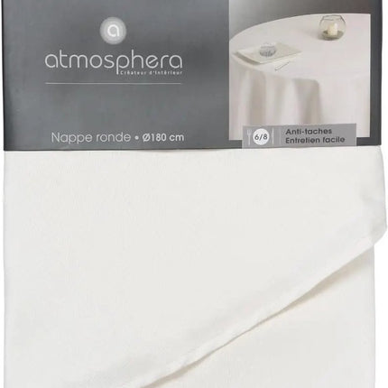 Atmosphera Tafelkleed rond - ivoor wit - Dia 180 cm - Eettafel tafellakens - polyester