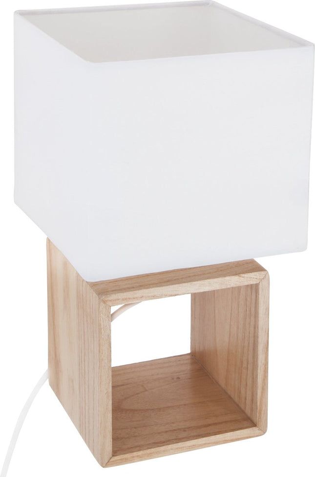 Atmosphera Créateur d'intérieur® - Decoratieve tafellamp - lamp - E14 lamp - verlichting  - nachtlampje - lampenkap - hout -