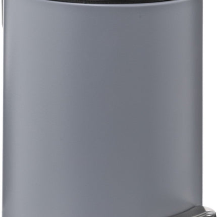 5Five Pedaalemmer - donkergrijs - metaal - 3L - 23 cm - soft close - voor badkamer en toilet