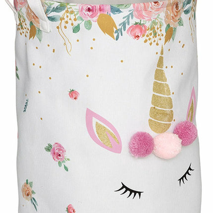 Atmosphera Opbergmand unicorn - groot - polyester - kinderkamer - D35 x H50 cm