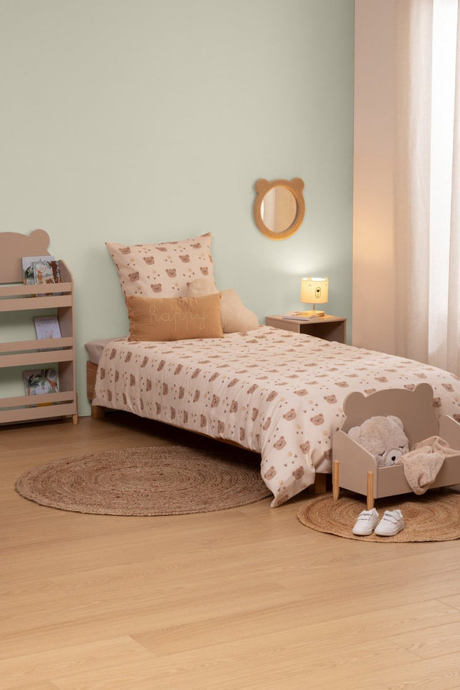 Atmosphera Kids Billie Dekbedovertrek set met 1 kussensloop 140x200cm/65x65cm beer