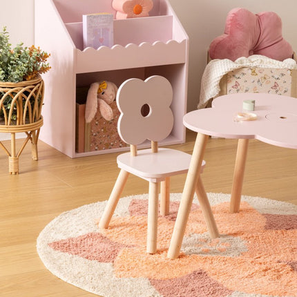 Atmosphera Kids Boekenkast verticale vakken met opbergvak - 48x32xH60cm - Lichtroze